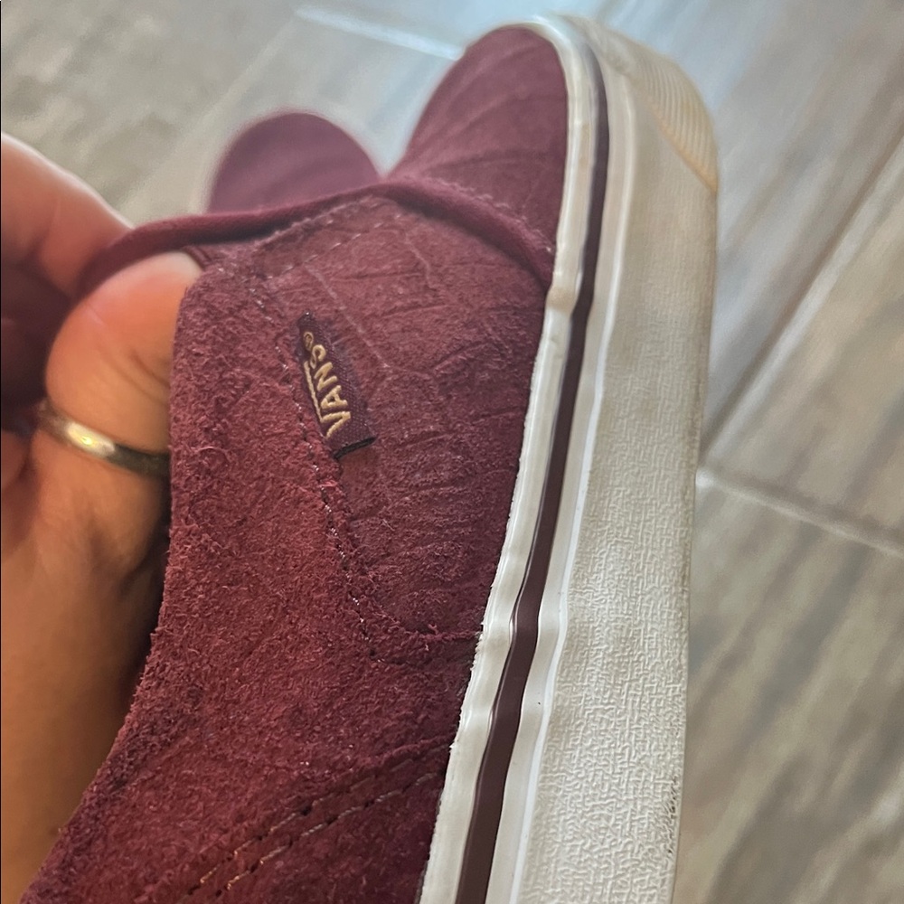 Vans Women’s Maroon Burgundy Slip-On Croc Shoes - Size 7.5 | Cush and Comfy - Picture 8 of 10